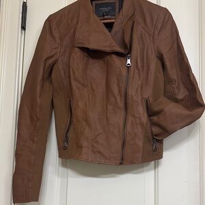 Andrew Marc New York Genuine Leather Moto Jacket – Brown – Size M